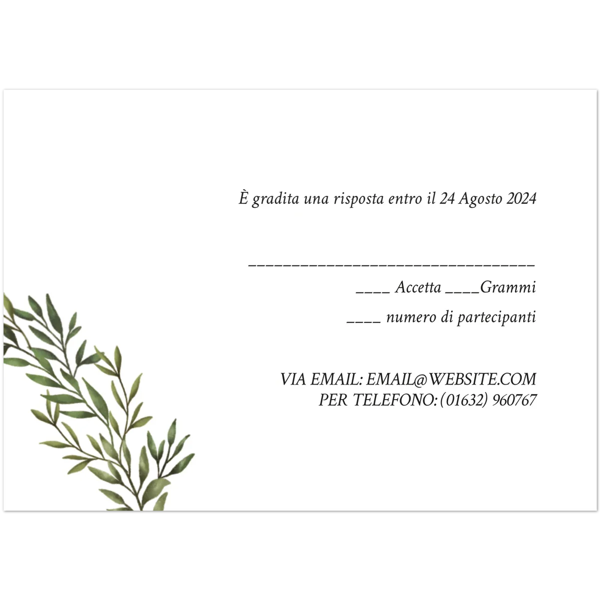 Olive Embrace RSVP Card