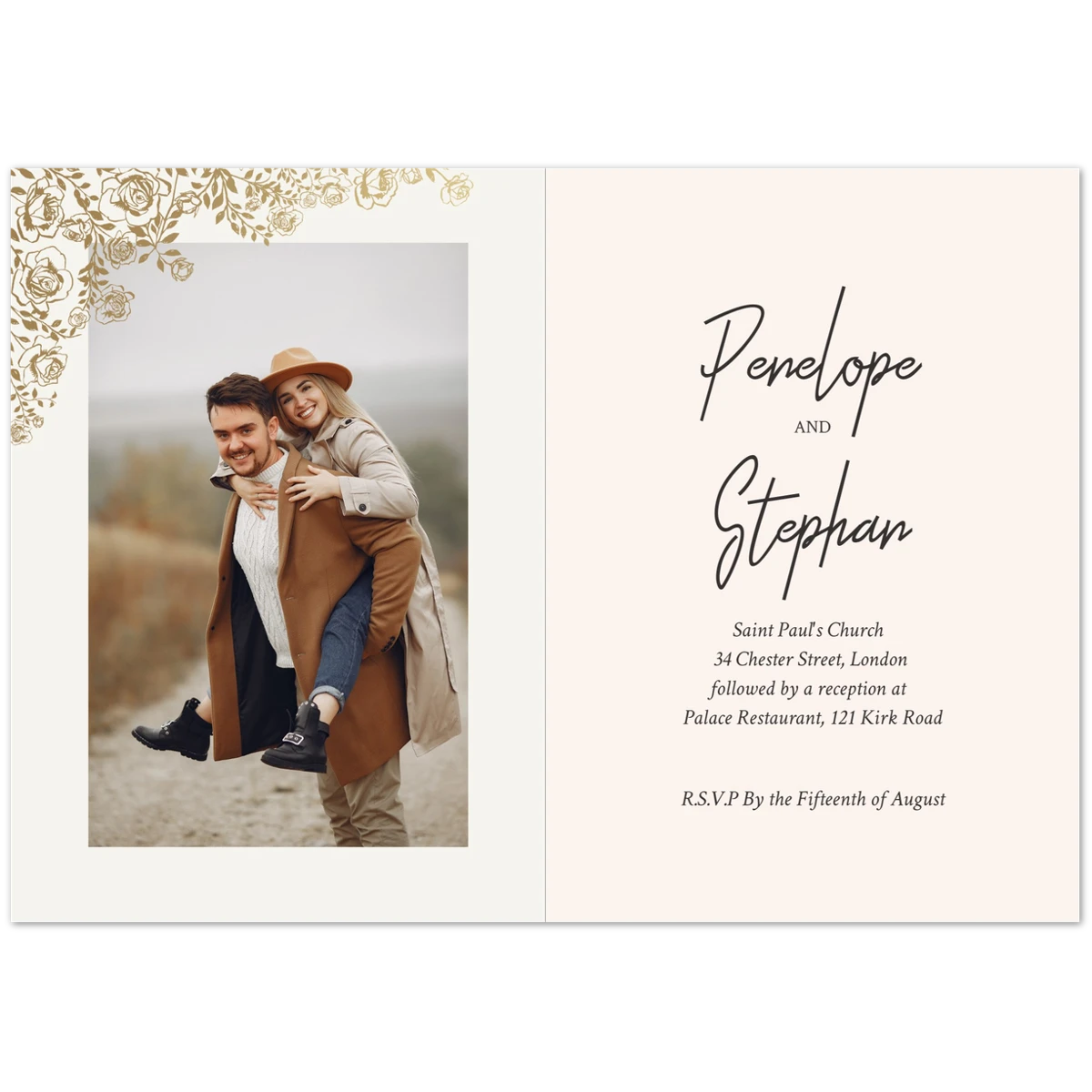 Golden Peony Invite