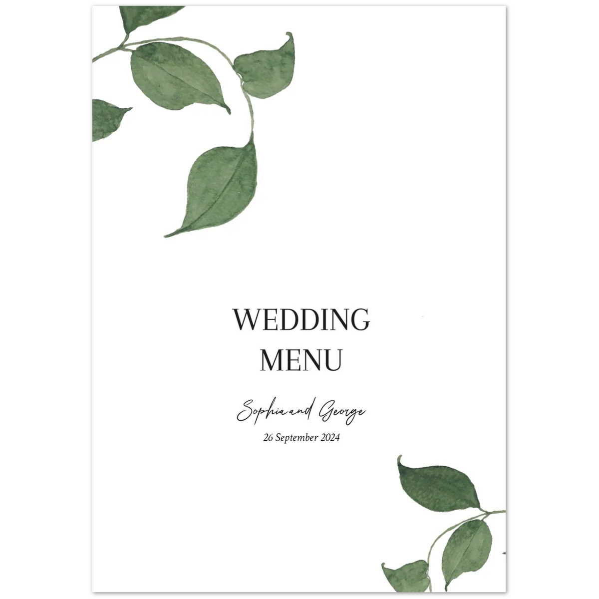 Leafy Vines Menu