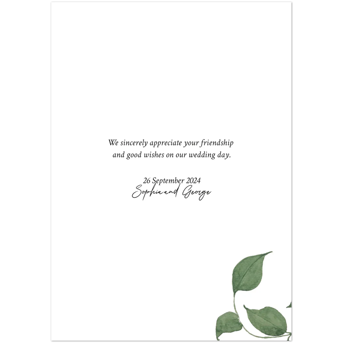 Leafy Vines Thank You Card