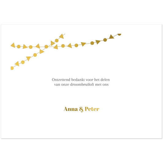 Golden Garland Thank You Card