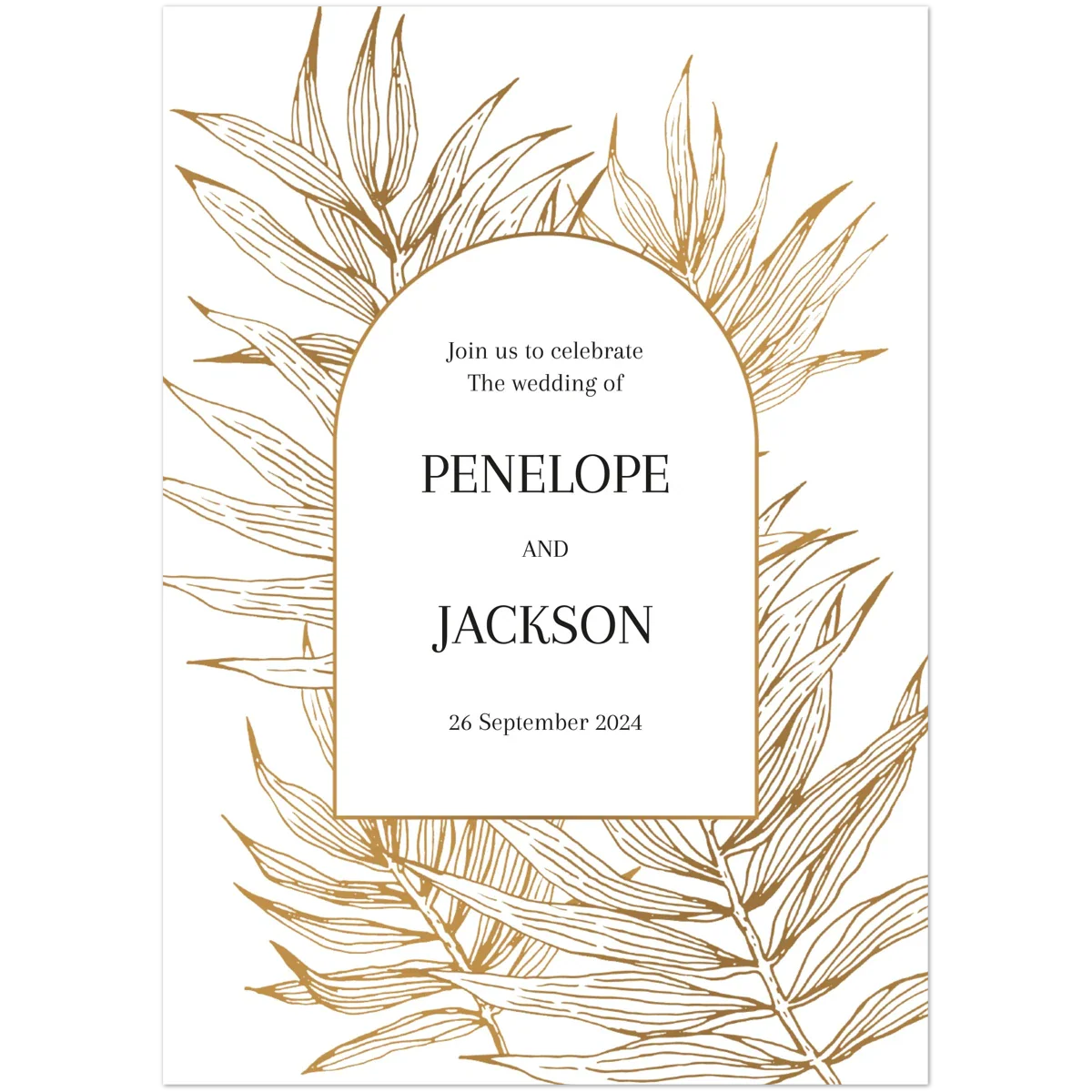 Golden Peony Invite