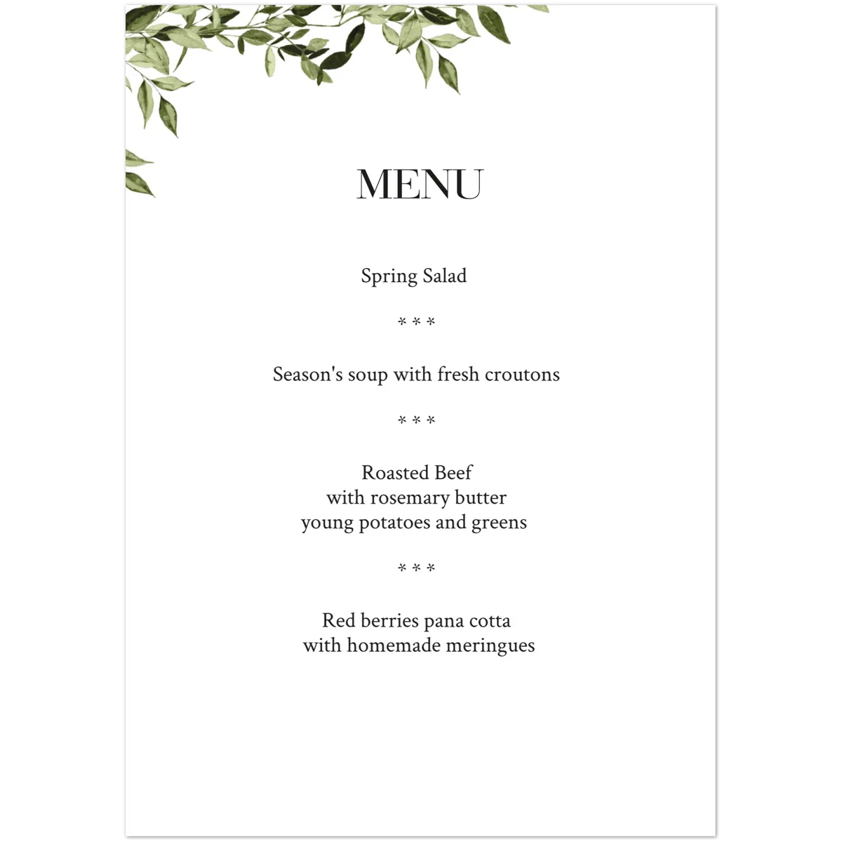 Meadowlark Menu