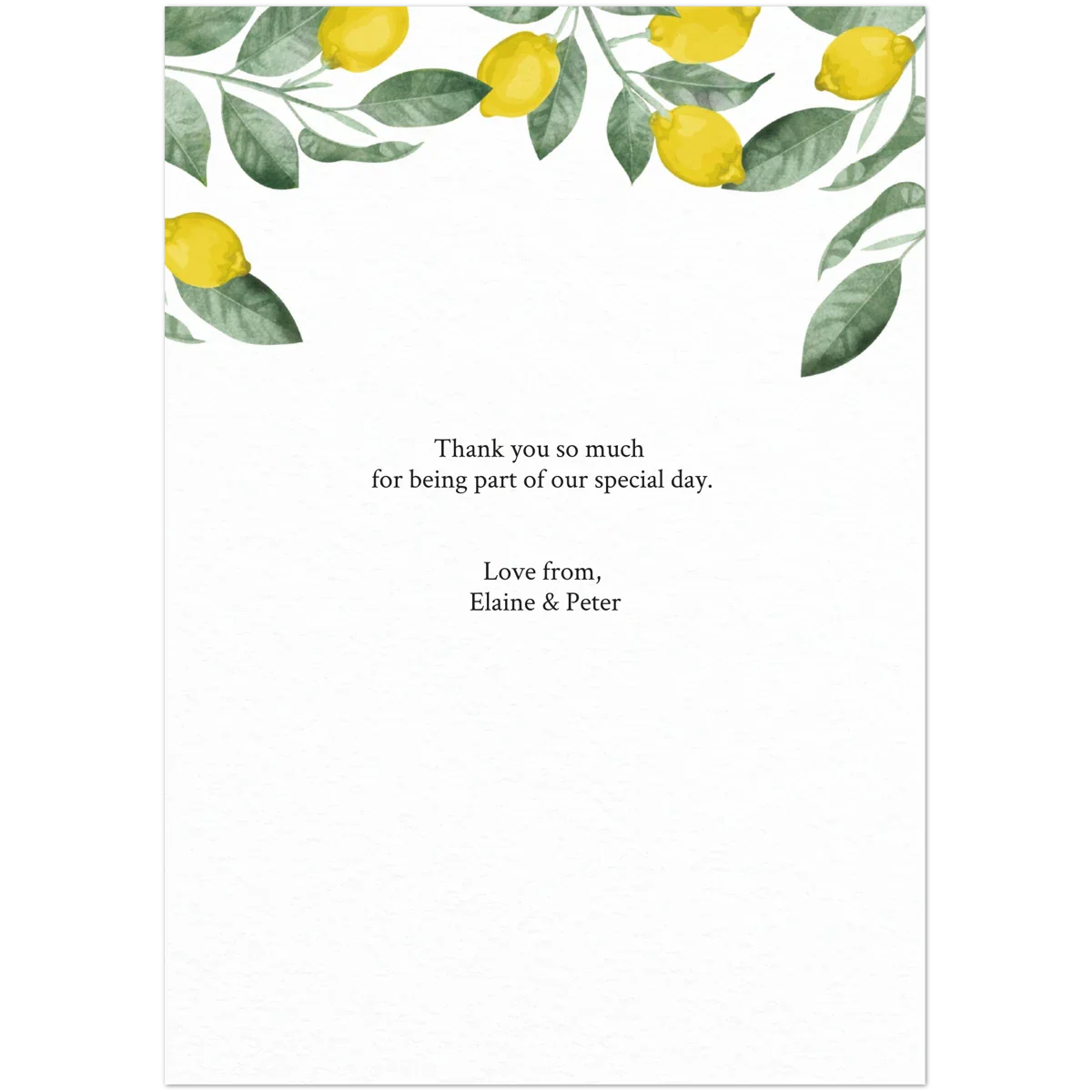 Citrus Thank You Card