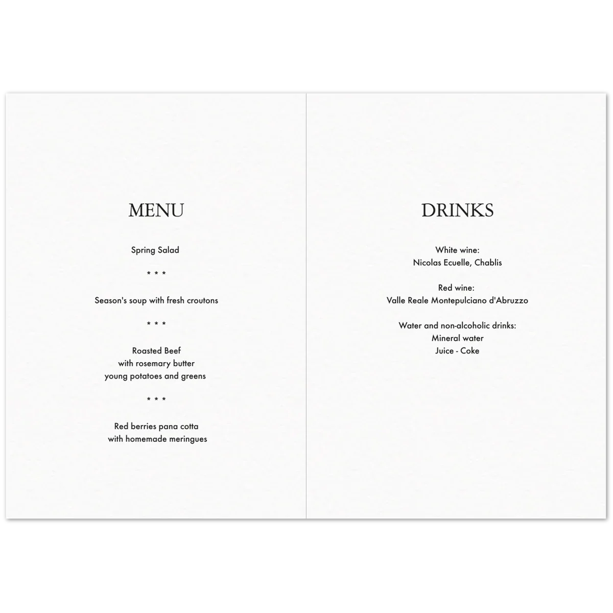 Metropolitan Menu