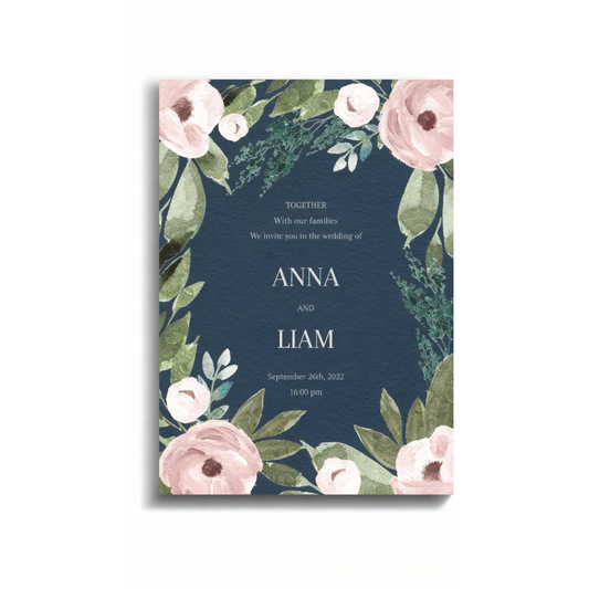 Bold Peonies Wedding Invite