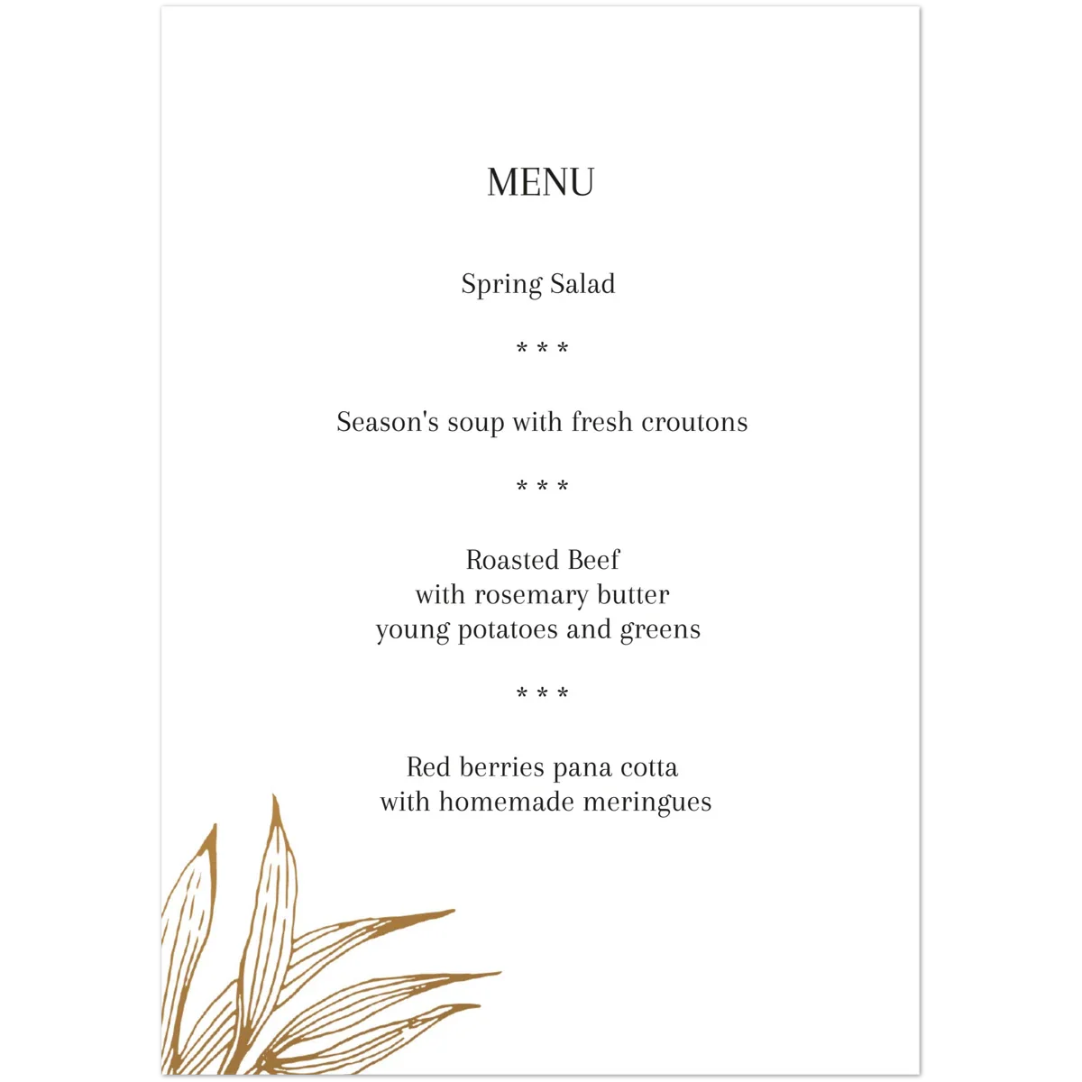 Golden Peony Menu