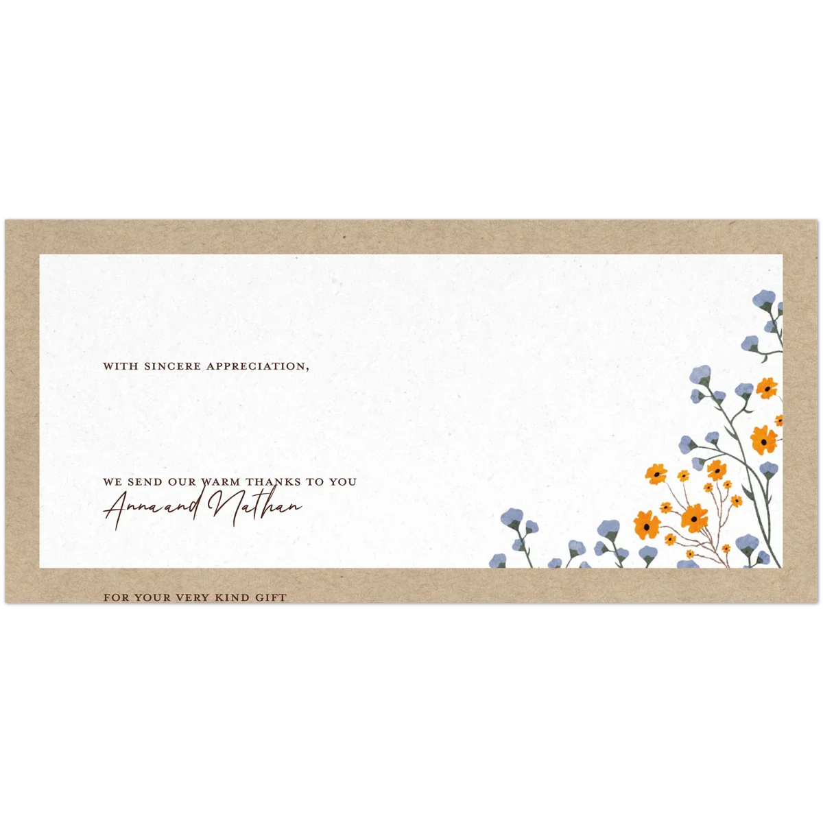 Rustic Blossom Thank You Card