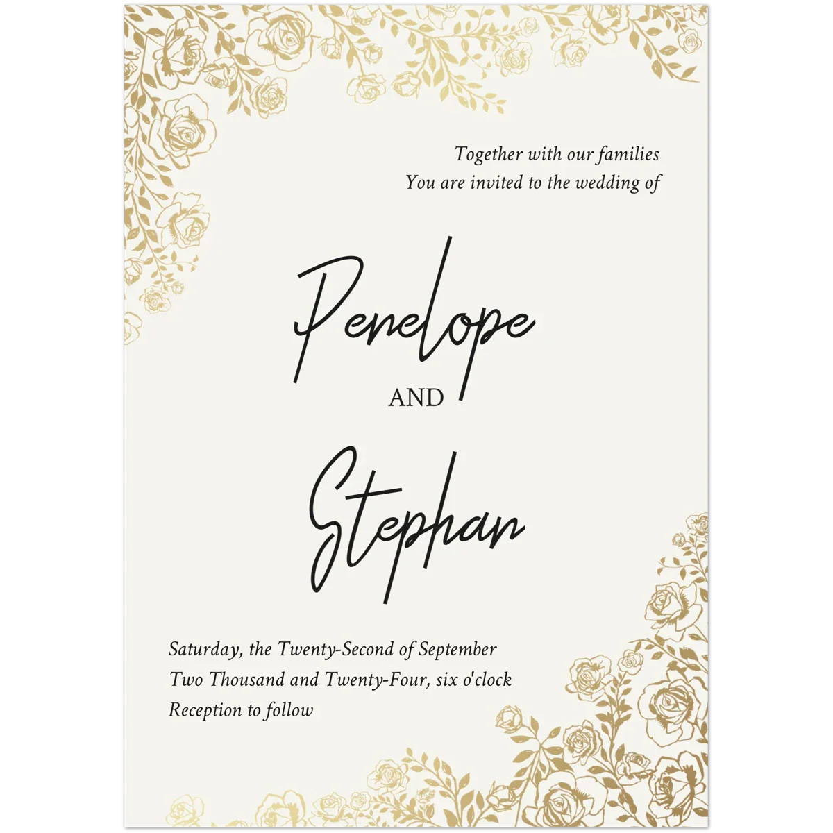 Golden Peony Invite