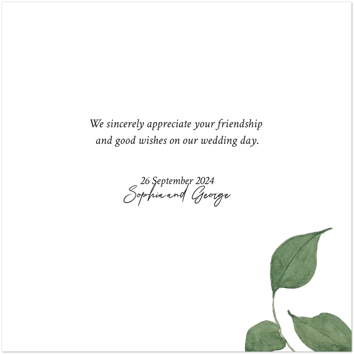 Leafy Vines Thank You Card