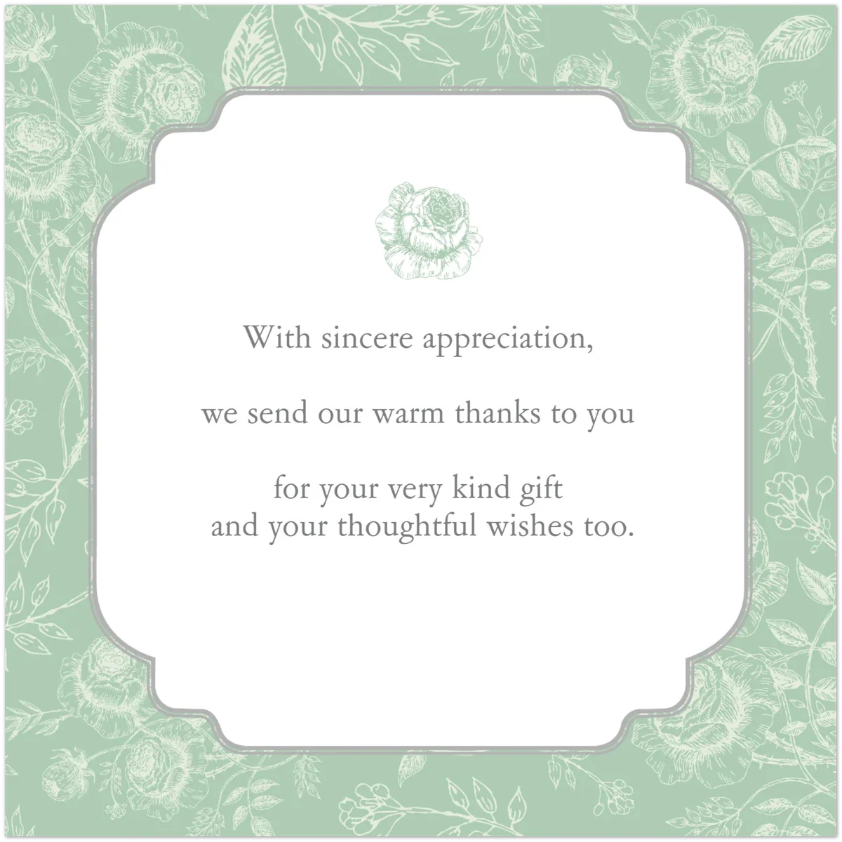Floral Toile Thank You Card