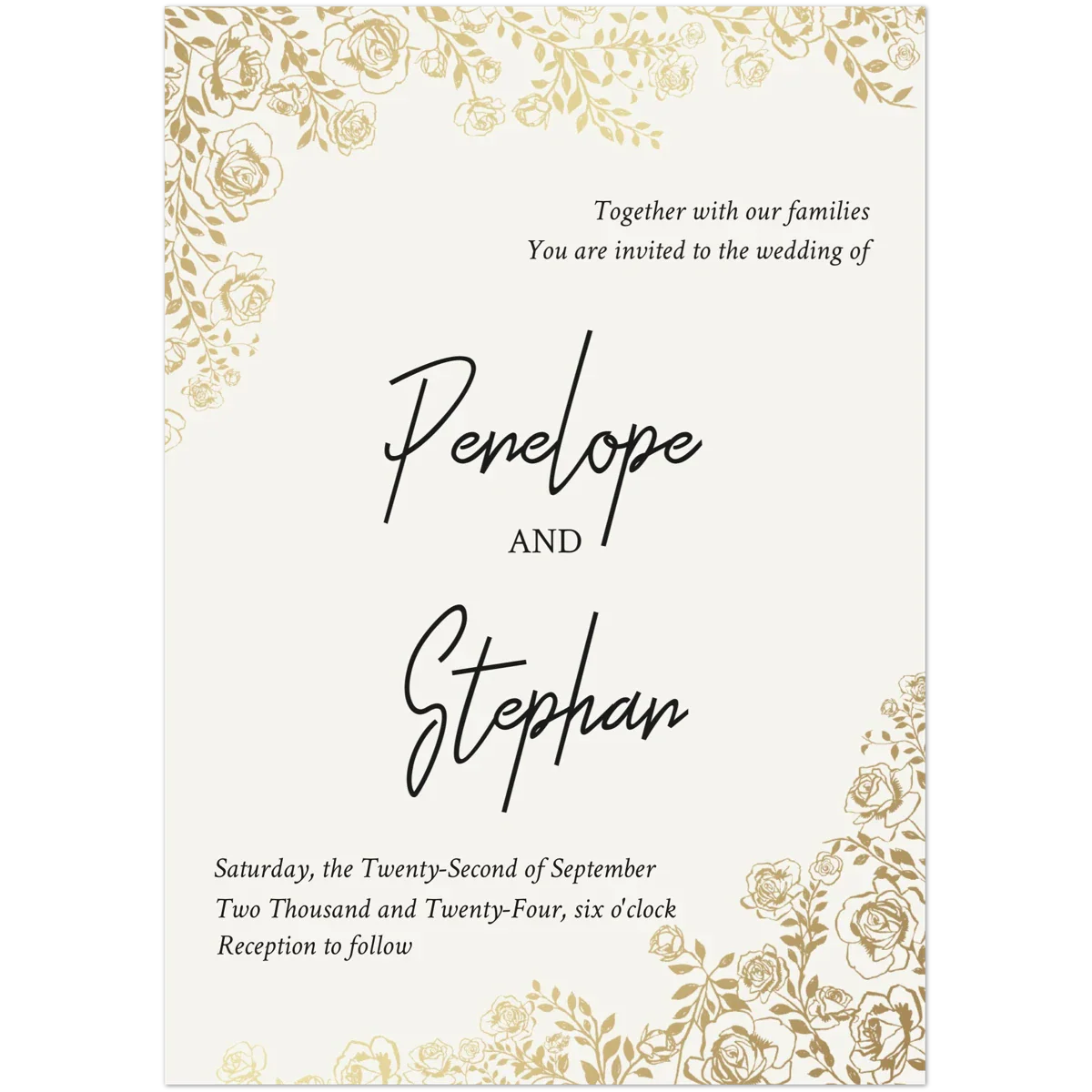 Golden Peony Invite