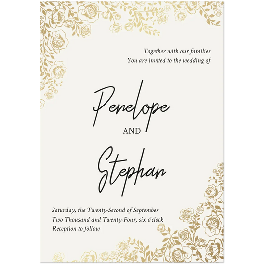 Golden Peony Invite