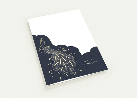 Golden Peacock Thank You Card
