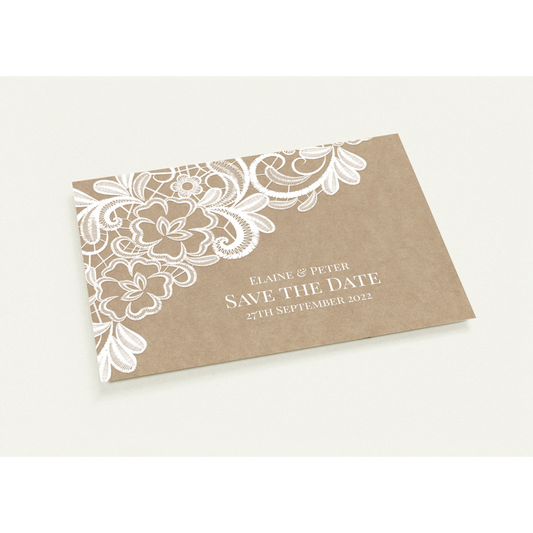 Rustic Lace Save the Date