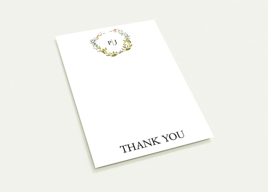 Floral Initials Thank You Card