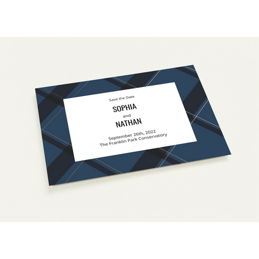 Navy Plaid Save the Date