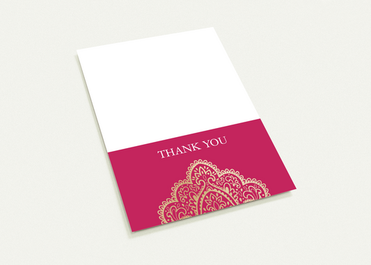 Pink Mandala Thank You Cards