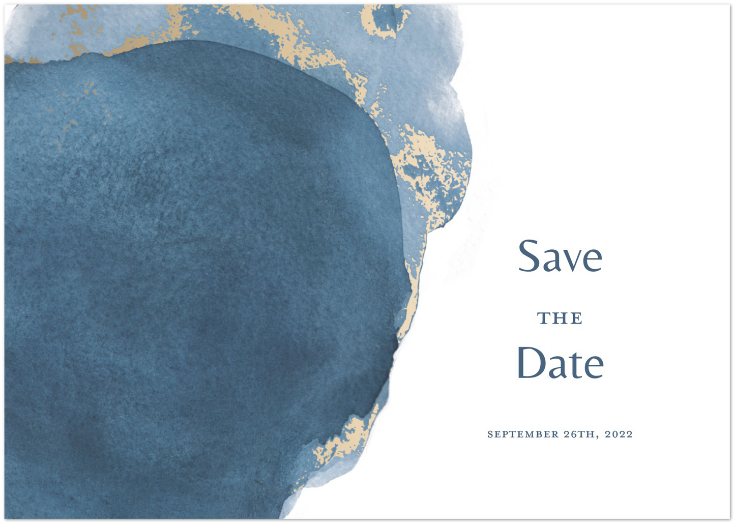 Navy Watercolour Save the Date