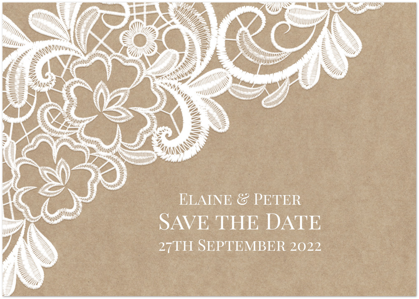 Rustic Lace Save the Date