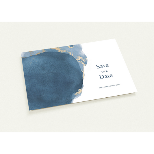 Navy Watercolour Save the Date