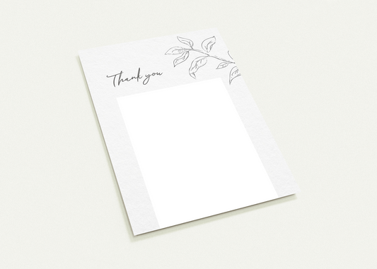Hand Drawn Leaf Thank You Card