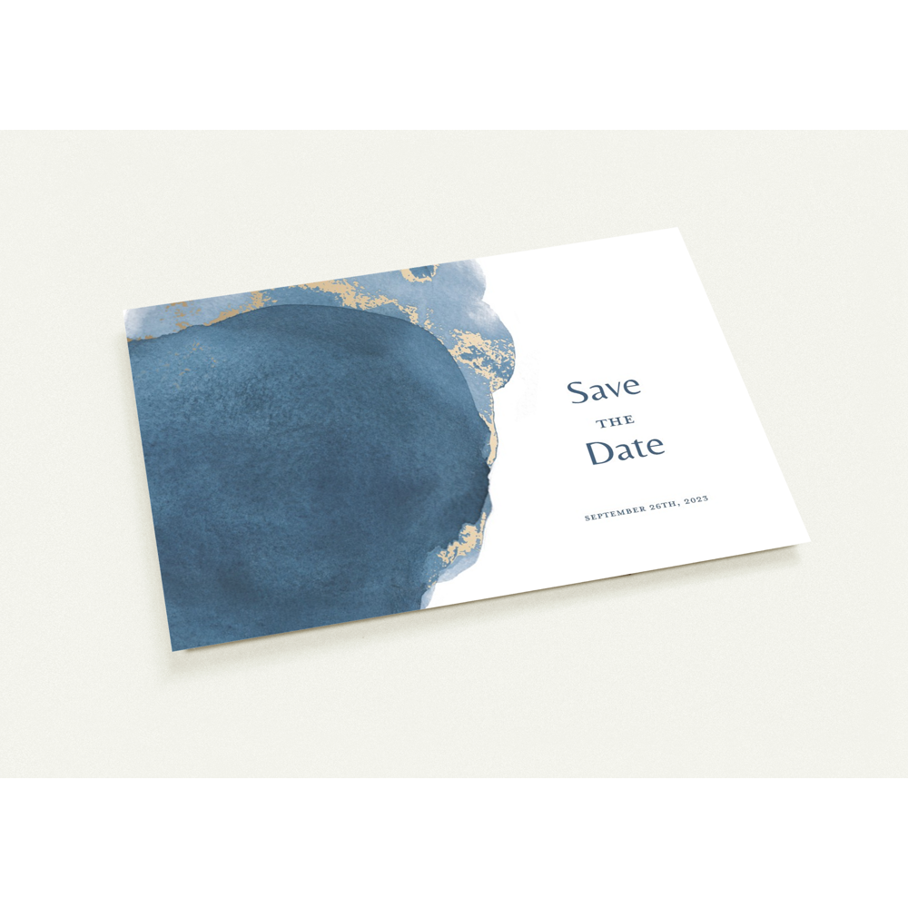 Navy Watercolour Save the Date