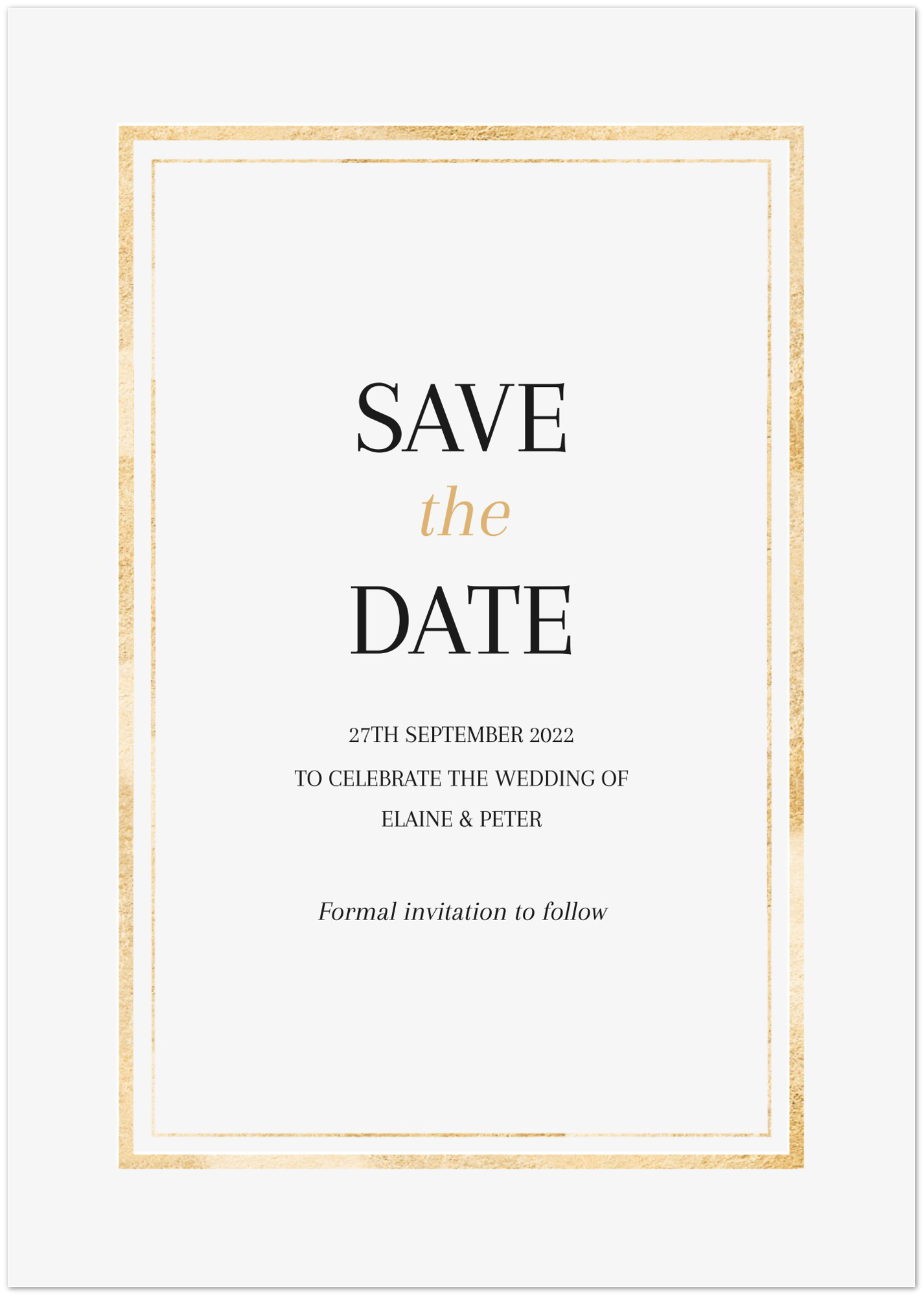 Classic Golden Frame Save the Date