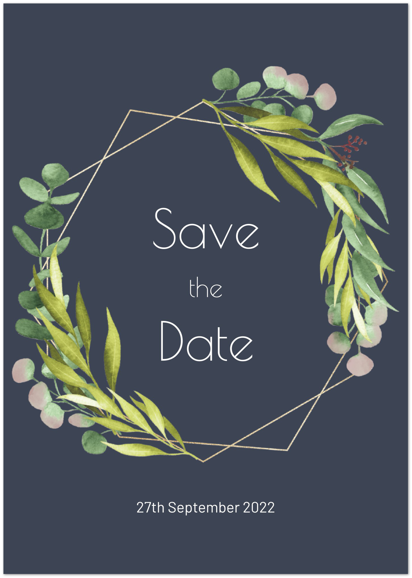 Geometric Wreath Save the Date